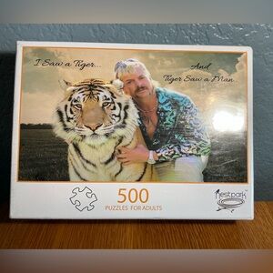 Joe Exotic/Tiger King Puzzle Sealed 500 pcs “I Saw a Tiger…and Tiger Saw a Man”